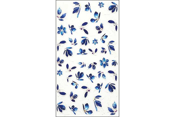 8 - Blue Leaves Stickers