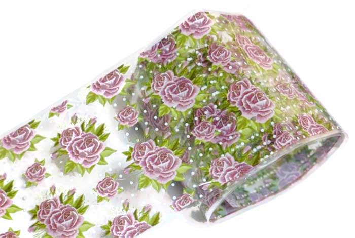 32- Dusky Polka Dot Roses Foil