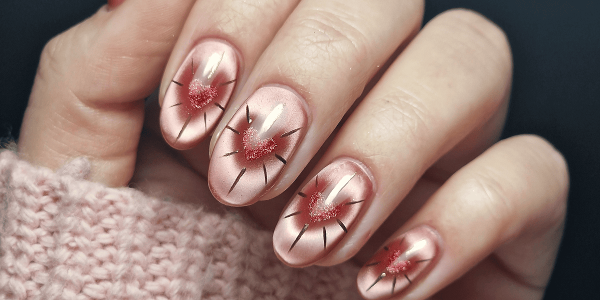 How to Create Heart-Shaped Cat Eye Nails for Valentine’s Day