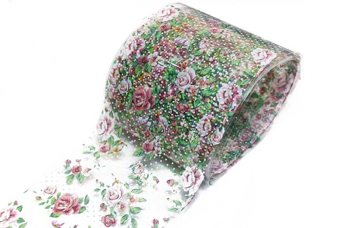 60 - Light Polka Dot Roses Foil